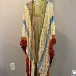Free People Multicolor Open Knit Cardigan